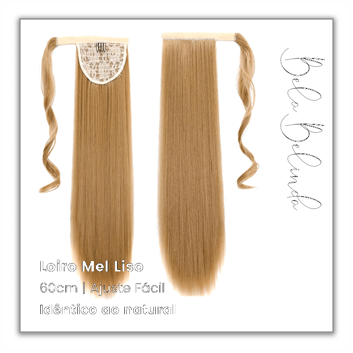 Bela Belinda Liso / 60cm Rabo-De-Cavalo Loiro Mel Entrega Rápida