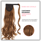 Bela Belinda Ondulado / 60cm Rabo-De-Cavalo Castanho Dourado Entrega Rápida